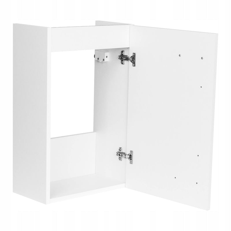 Badkamermeubel met Wastafel – Hangend Badkamerkastje – Wastafelmeubel – Wandmeubel – Compact Badkamermeubel – Wit Glans Afwerking – Inclusief Mengkraan & Sifon