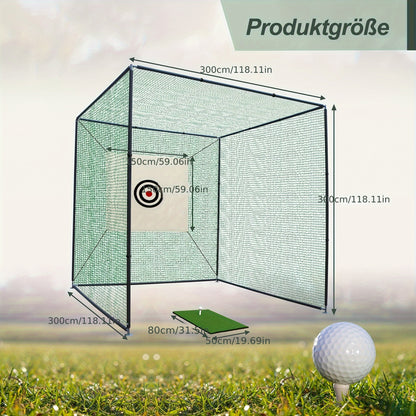 Golf oefenkooi – golf net – slagkooi – oefenkooi – trainingsnet – 3x3x3 meter – stevig stalen frame – scheurvast knotloos net