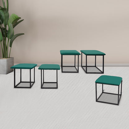 Ottoman – Poef – Voetenbank – Opbergkist – Zitbankje – 5-in-1 Multifunctioneel – Compact 18x48 cm – Comfortabele Memory Foam – Groen