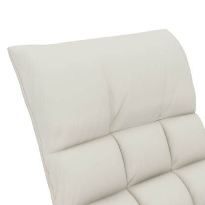 Schommelstoel – Relaxstoel – Voedingsstoel – Zitzakstoel – Lounge Stoel – Verstelbare Rugleuning – Verstelbare Voetsteun – Zacht Microfiber – Stalen Frame – Crèmekleur