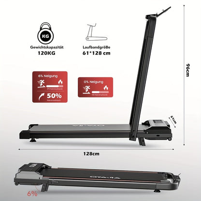 Loopband – Treadmill – Hardloopband – Wandelband – Sportband – Compact Inklapbaar – Handmatige Hellingshoek