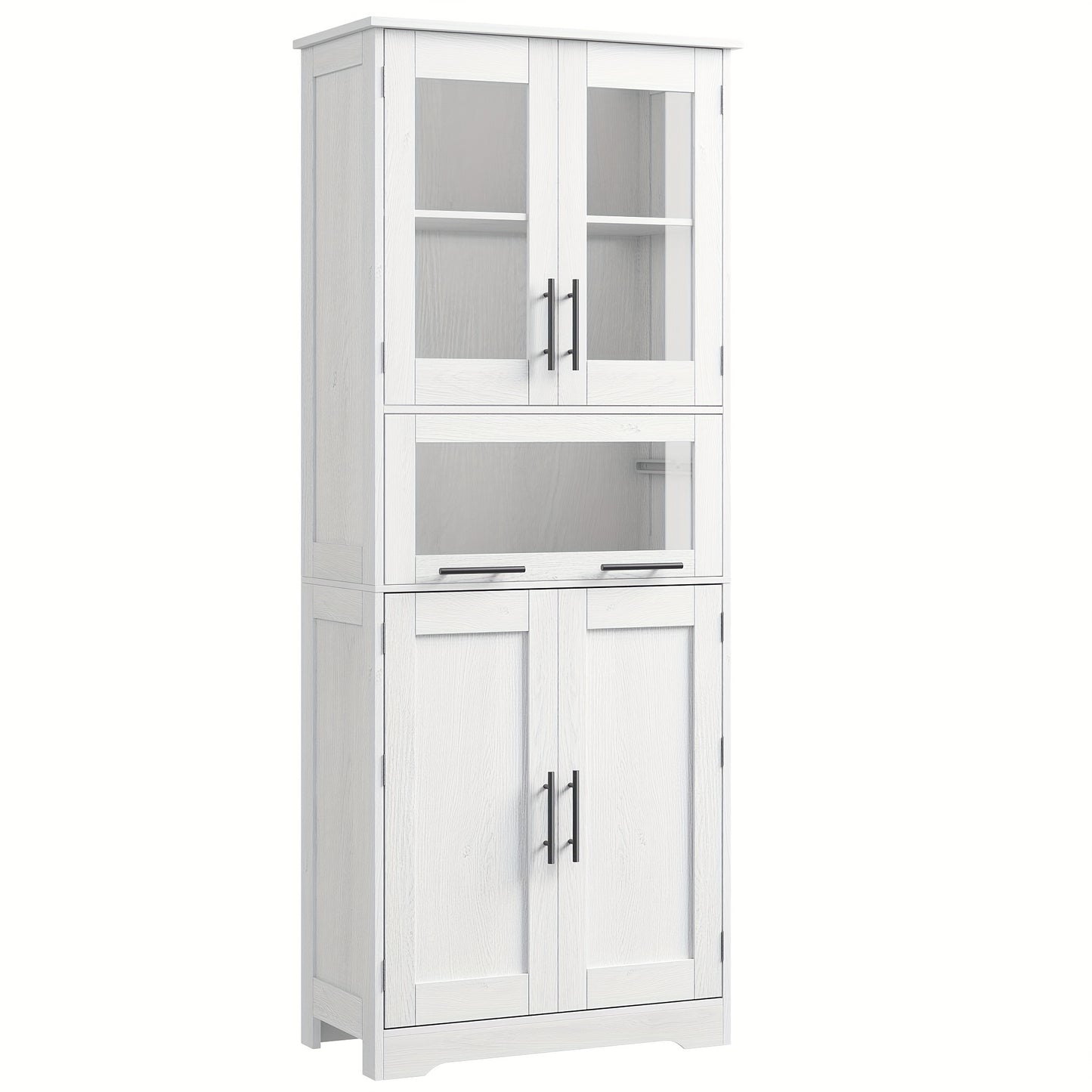 Badkamerkast – Kolomkast – Opbergkast – Wastafelonderkast – Hoogkast – Smal Wit – 5 Vakken – Verstelbare Plank – MDF 60x30x170 cm