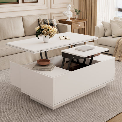 Salontafel – Koffietafel – Bijzettafel – Woonkamertafel – Tafel – Verstelbare Hoogte – Verborgen Opbergruimte – Metaal Frame – Max 50 kg Draagvermogen