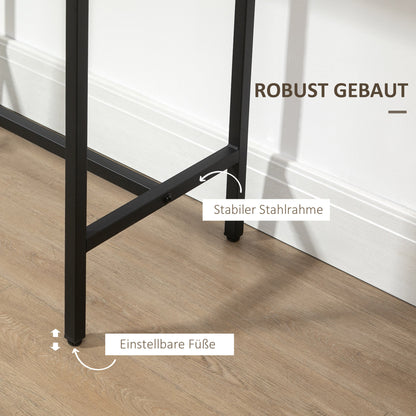 Industrieel Bar Tafel Set – Barset – Bartafel – Bistroset – Hoge Tafel Met Krukken – Natuurlijk Hout – Zwart Metalen Frame – Compact Formaat – Duurzaam Design