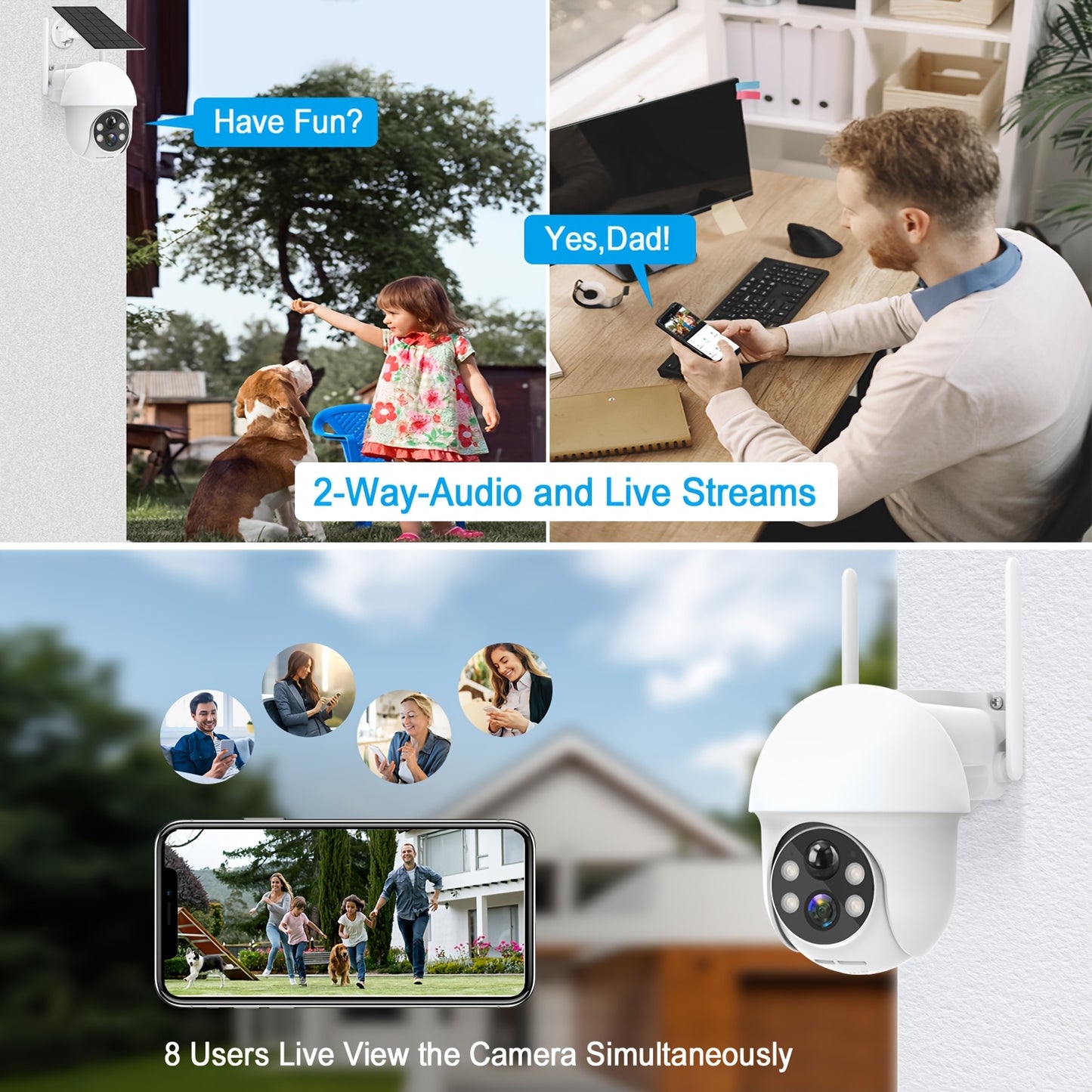 Buitenbeveiligingscamera – Draadloze Beveiligingscamera – Outdoor Camera – Tuincamera – 360° PTZ Draaibaar – 3MP Beeldkwaliteit – Zonne-energie Vandaag