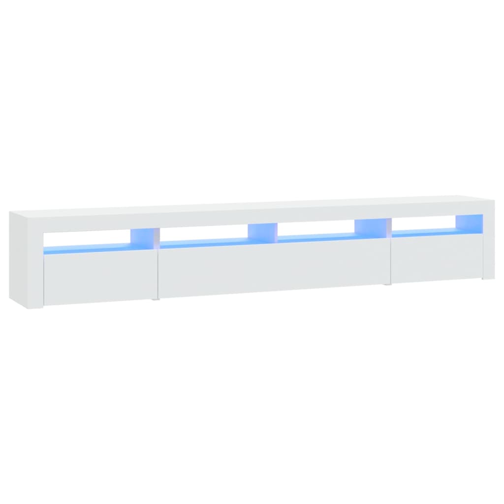 Tv Meubel – Tv Kast – Tv Meubels – Media Meubel – Dressoir – Modern Design – RGB LED Verlichting – 240x35x40 cm – Wit – Hoogwaardig Bewerkt Hout