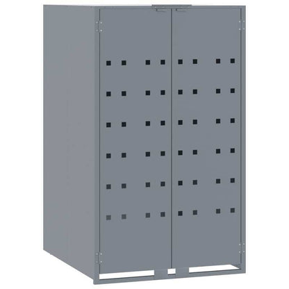 Afvalbak – Vuilnisbak – Containers – Afvalcontainer – Buitenbak – Staal Met Wielen – Ventilatie En Sluitingen – Grijs 138x79x117 cm