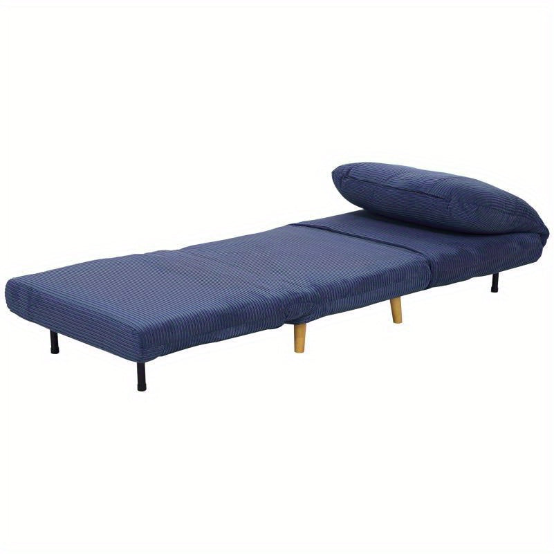 Slaapbank – Slaapfauteuil – Logeerbed – Zetelbed – Fauteuil – Verstelbare Rugleuning – Inklapbare Matras – 82x89x83 cm – Blauw