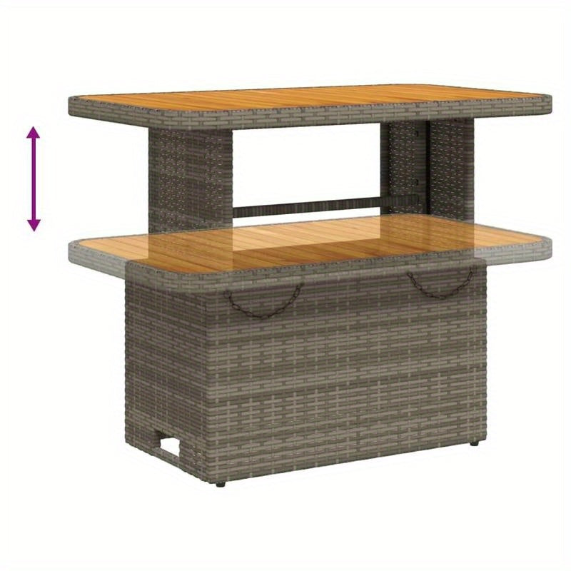 Tuintafel – Balkon Tafel – Buiten Tafel – Tuinmeubel – Buitenmeubel – Grijs – 90x55x71 cm – Eenvoudig Montage – Lichtgewicht & Draagbaar