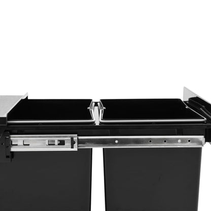 Onderkast Organizer – Afvalbak – Prullenbak – Afvalemmer – Keukenopberger – RVS 36 Liter – Soft-Close Dual Compartiment
