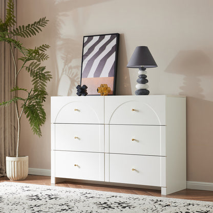 Ladeblok – Ladekast – Dressoir – Opbergmeubel – Ladekastje – Wit – 6 Lades – Vintage Design – 82x120x40 cm – Zonder Houtdelen