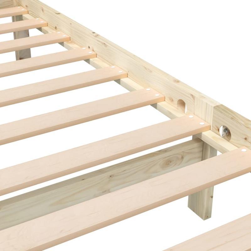 Small Double Bed Frame 120x190cm - Wood & Particle Board Composite Modular Bed Frame with Removable Durable Parts, Easy Assembly Space-Saving Design for Small Spaces, Bed Frame for Bedroom, Contemporary Bed Style, Sleek Woode