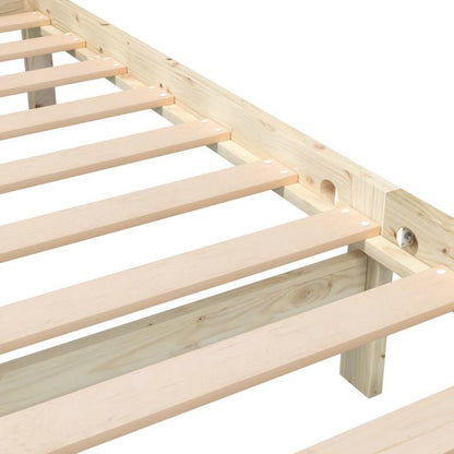 Small Double Bed Frame 120x190cm - Wood & Particle Board Composite Modular Bed Frame with Removable Durable Parts, Easy Assembly Space-Saving Design for Small Spaces, Bed Frame for Bedroom, Contemporary Bed Style, Sleek Woode