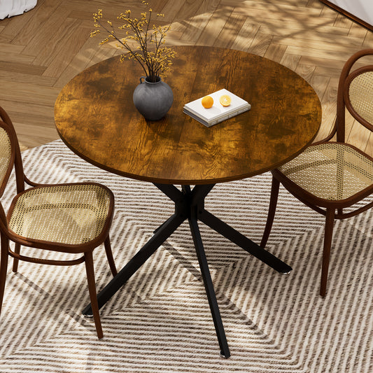 Eettafel – Ronde Tafel – Tafel – Keukentafel – Meubelhoek – Compact 90 cm Diameter – Gouden Metalen Poten