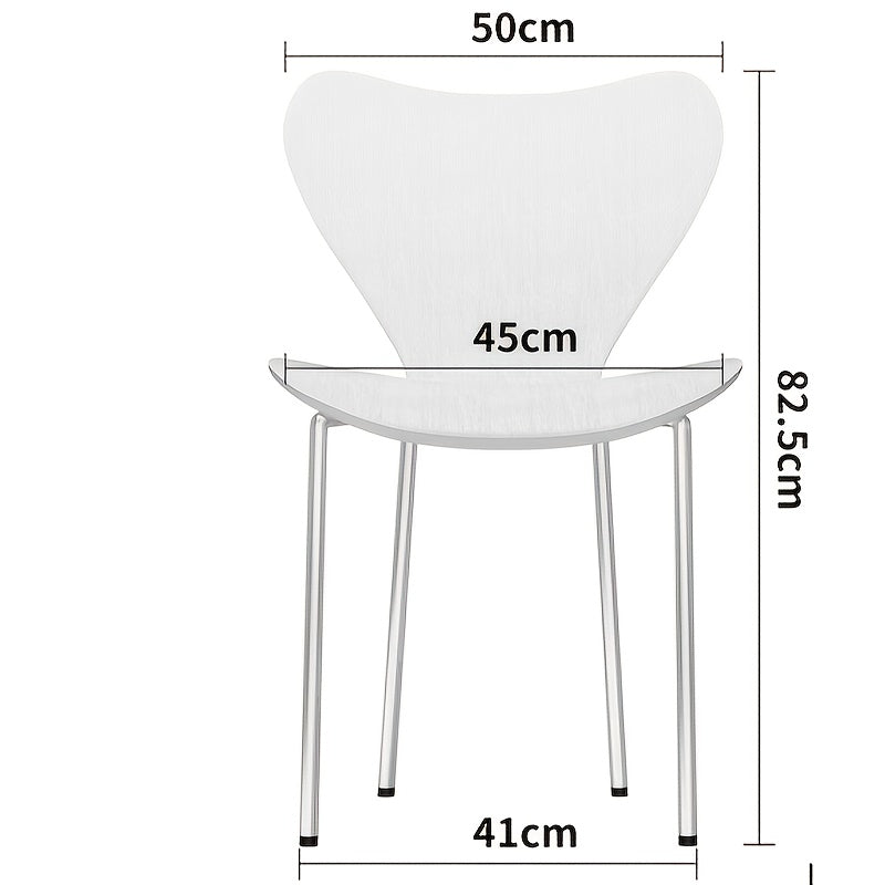 Stoel – Eetkamerstoel – Kuipstoel – Tuinstoel – Stapelstoel – Polypropyleen Zitting – Metalen Poten – 45,5x40x82,5 cm – Set Van 2 – Wit