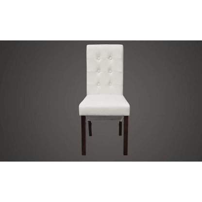 Eetkamerstoelen – Stoelen – Restaurantstoelen – Stapelstoelen – Designstoelen – Set Van 4 Wit – Synthetisch Leer – Comfortabel En Onderhoudsvriendelijk