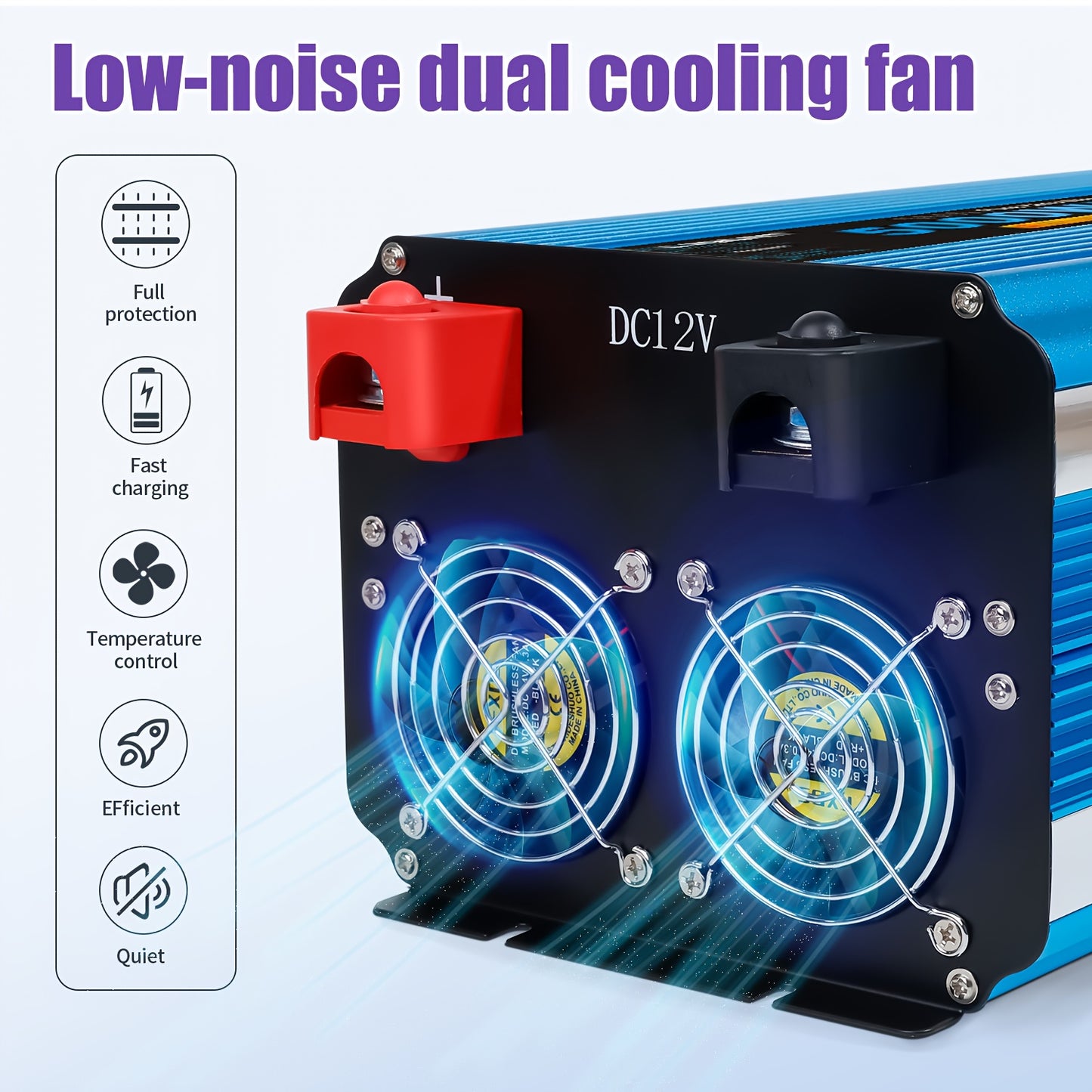 Power Inverter – Omvormer – Spanningsomzetter – DC naar AC Converter – Wisselstroom Adapter – 24V Variant – 5000W Continu Vermogen – Pure Sinusgolf Met LED Display & USB-poort