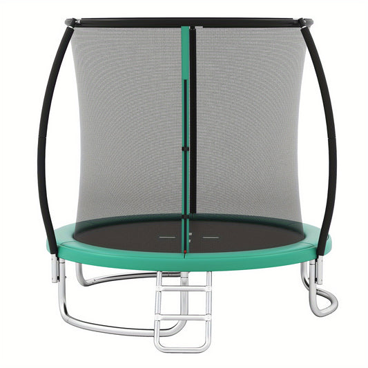 Trampoline – Springmat – Tuintrampoline – Speelplaats – Kindertrampoline – Rond – Veiligheidsnet – Ladder – Windbestendig Frame – Gevoerde Veerbescherming