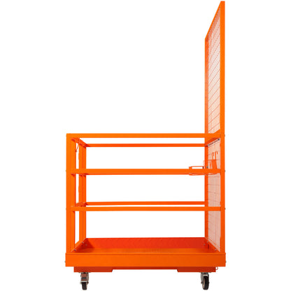 Heftruck Werkplatform – Veiligheidskooi – Heftruck Platform – Werkbak – Werkplatform Met Wieltjes – Draagvermogen 635 kg – Gegalvaniseerd Staal