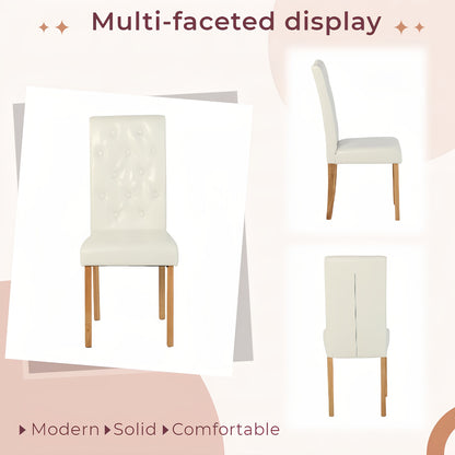 Eetkamerstoelen – Stoelen – Kuipstoelen – Meubels – Stoelonderdelen – Wit Kunstleer – Hardhouten Onderstel – Comfortabele Foamvulling