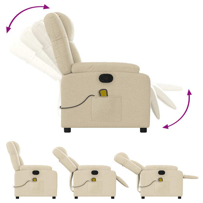Massagestoel – Relaxstoel – Fauteuil – Massagefauteuil – Verstelbare fauteuil Crème – Handmatig Verstelbaar – Comfortabele Stoffering