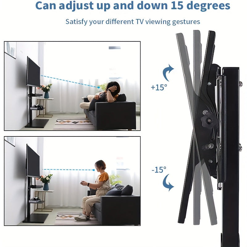 TV Standaard Vloer – TV Statief – TV Vloerstandaard – Vloer TV Beugel – Draagbaar TV Rek – Verstelbaar 32-65 Inch – Metaal – VESA 600x400mm – 30kg Belasting – Kabelmanagement