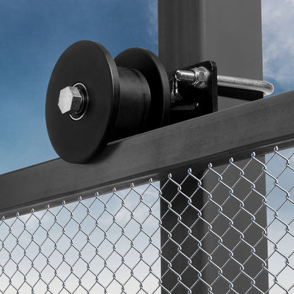 Schuifpoortaccessoires – Schuifpoort Kit – Schuifpoort Systeem – Schuifdeur Wielen – Poortrails – H-vormige Groef – Sterke Metalen Beugels – Geruisloze Nylon Wielen