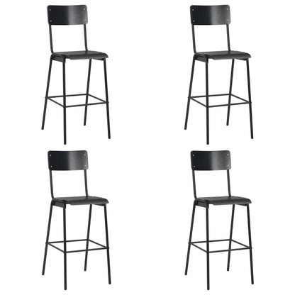 Barstoel – Barkruk – Barstoel Kruk – Barkrukken Set – Barstoelen – Set Van 4 – Multiplex Zitting – Stalen Poedergecoat Onderstel