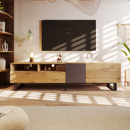 TV Meubel – TV Kast – televisiekast – TV Dressoir – Media Meubel – Modern Design – 180 cm breed – MDF met Metalen Poten