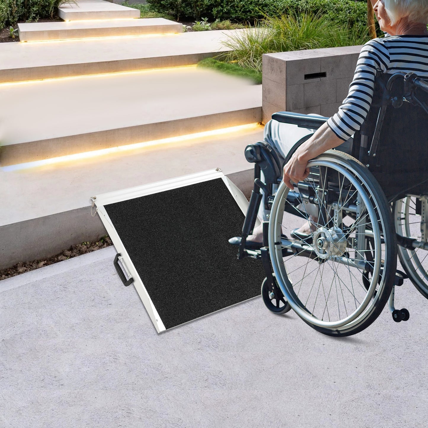 Drempelhulp – Rolstoelhelling – Toegangshelling – Oprittenbrug – Hulphelling – Aluminium – 272 kg Draagvermogen – Antislip Oppervlak
