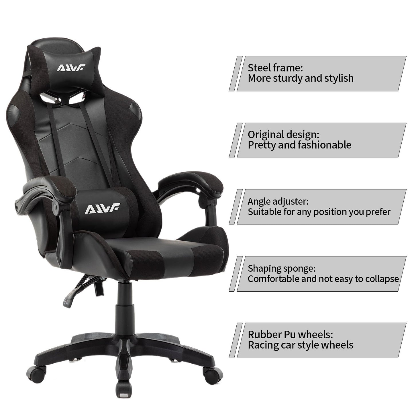 Gamingstoel – Gamestoel – Game Stoel – Gaming Chair – Bureaustoel – Ergonomisch Ontwerp – Verstelbare Rugleuning Kunstleer