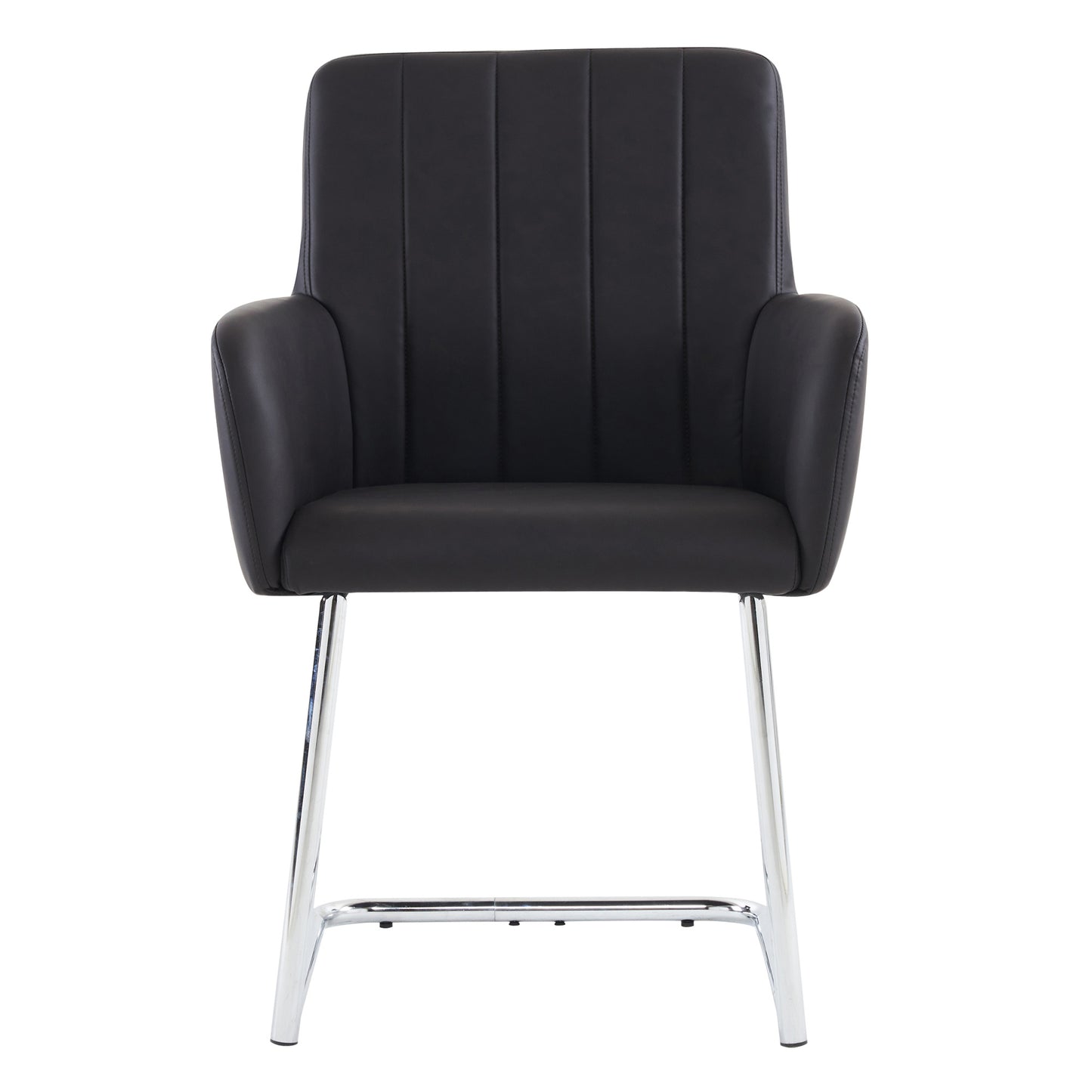Eetkamerstoel Set – Stoel Eettafelstoel Zithoekstoel Bureaukamerstoel – Zwart Kunstleer – Metalen Zigzag Frame – Ergonomisch Comfort – Set Van 6