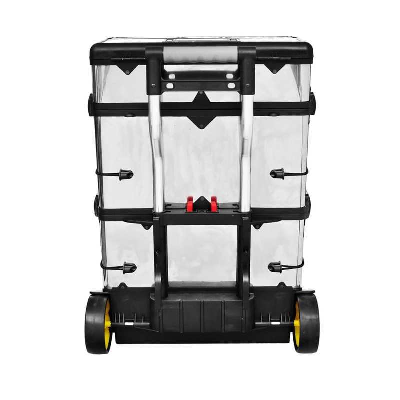Gereedschapswagen – Werkplaatswagen – Gereedschapstrolley – Werkbank Trolley – Gereedschapskast – Mobiel met 4 Wielen – Stevig RVS & Kunststof – Afsluitbare Lades 56,5x35x77-92 cm