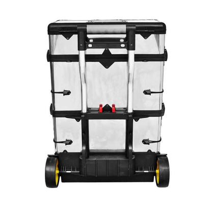 Gereedschapswagen – Werkplaatswagen – Gereedschapstrolley – Werkbank Trolley – Gereedschapskast – Mobiel met 4 Wielen – Stevig RVS & Kunststof – Afsluitbare Lades 56,5x35x77-92 cm