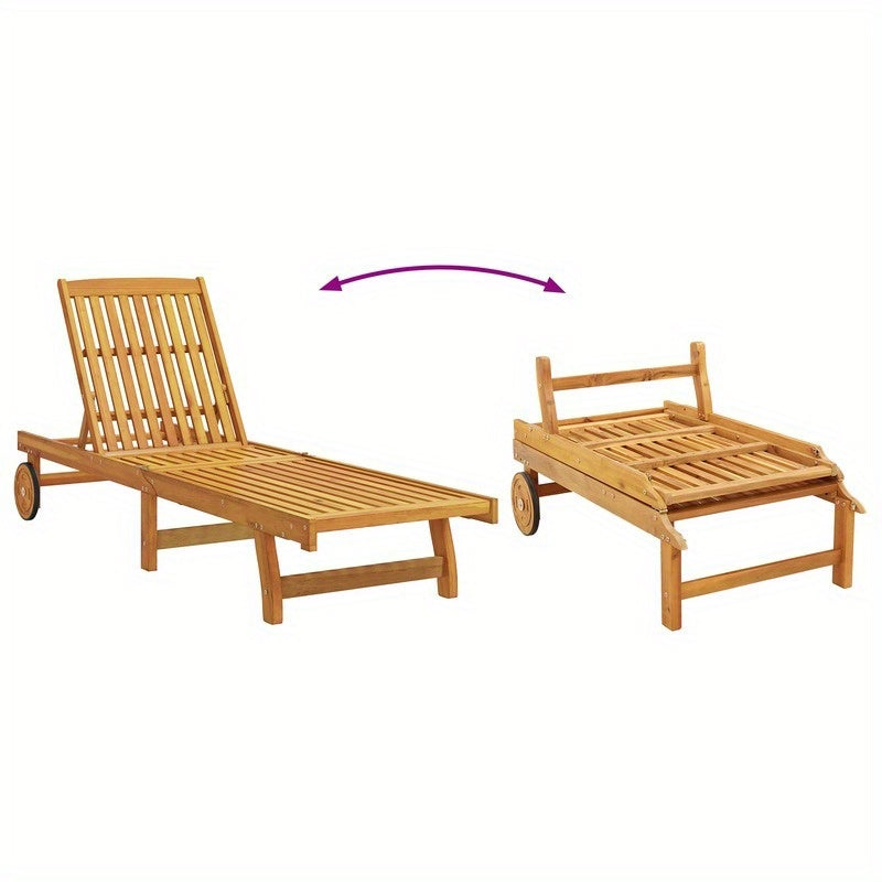 Relaxstoel Outdoor – Tuinstoel Lounge Stoel Ligstoel Tuinmeubel – Ergonomisch Design – Verstelbare Rugleuning – Donkergrijs Kussen – Recycled Houten Frame – Mobiel & Compact