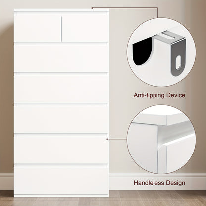 Ladekast – Ladenkast – Commode – Opbergkast – Dressoir – 7 lades – Stevig houten materiaal – 60x40x119 cm