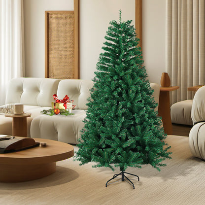 Kunstkerstboom – Nepboom – Kerstboom Kunst – Decoratieve Kerstboom – PVC Boom – 240 cm Hoog – Ongeveer 1400 Dicht Op Elkaar Geplaatste Takken – Met Metalen Standaard & Vouwsysteem