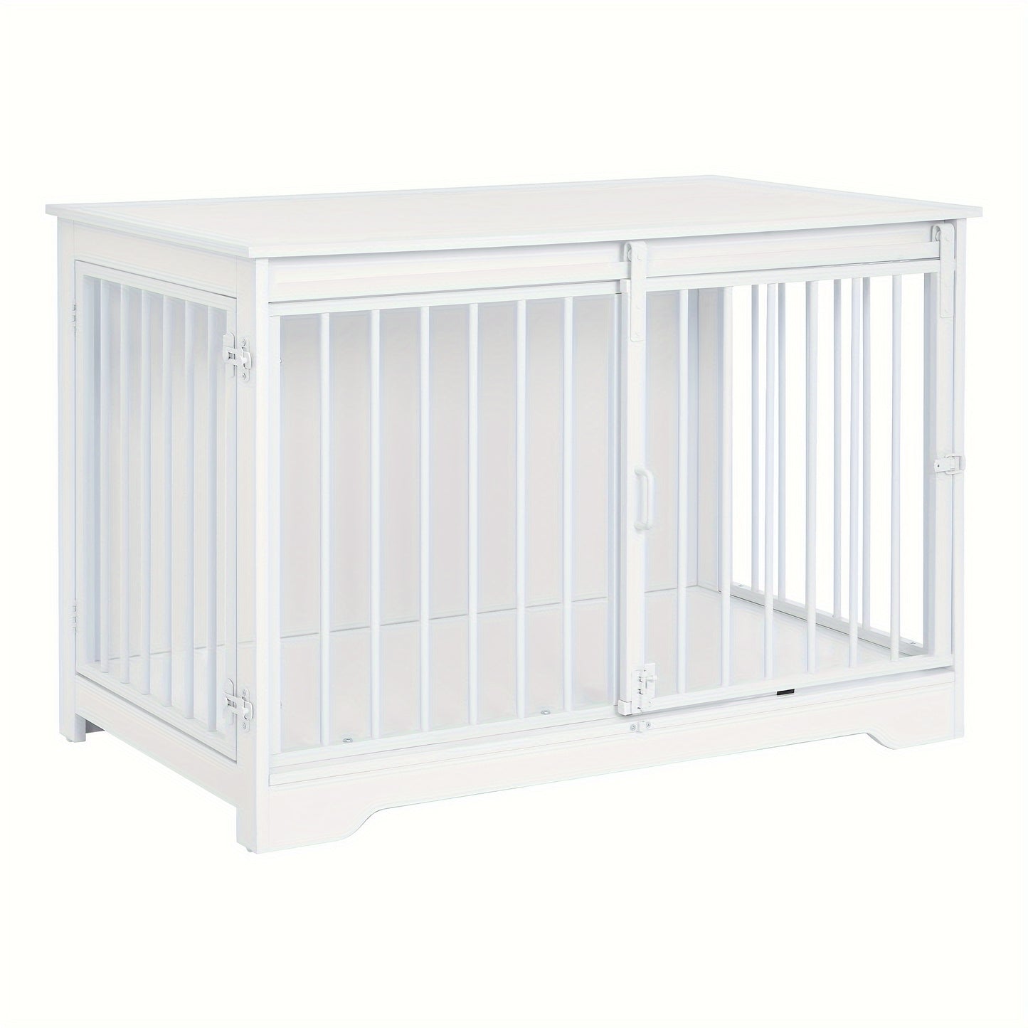Hondenbench – Hondenkooi – Dog Cage – Hondenbox – Huisdierenbench – Modern Design – 2 Deuren & Side Table – Geschikt Tot 100 kg – Wit