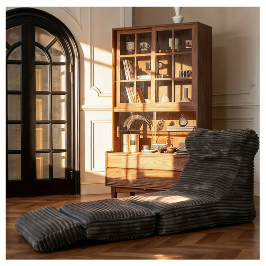 Oversized Zitzak – Zitzak Stoel – Zitzak Poef – Slaapstoel – Relaxfauteuil – Donkergrijs – Plush 3D-Vormgeving – Hoogwaardige Foamvulling