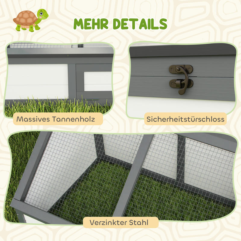 Outdoor/Indoor Small Animal Habitat Cage with Removable Base - Easy-Access Door & Spacious Design, Durable Turtle House & Nesting Box for Rabbits, Guinea Pigs, Hamsters, Lizards - Ventilated Mesh Top & Solid Floor, Low-Mainte