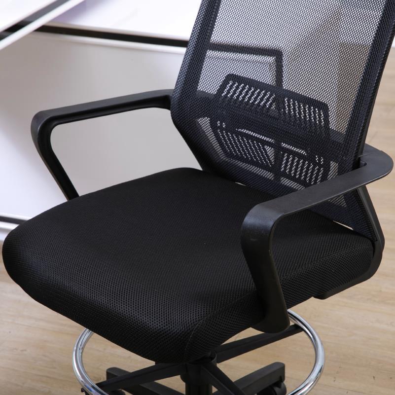 Ergonomische Bureaustoel – Comfortabele Kantoorstoel – Werkstoel – Bureaustoel Verstelbaar – Draaistoel – Lendensteun – Handmatige Hoogteverstelling – Aluminium Frame – Zwenkwieltjes Voor Harde Vloeren