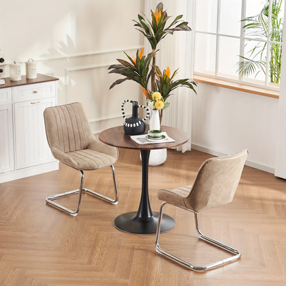 Kuipstoel – Eetkamerstoel – Stoel – Keukenstoel – Woonkamerstoel – Kunstleer – Met Metalen Frame – Set van 2