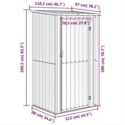 Tuinhuisje – Tuinberging – Tuinschuur – Gereedschapshuisje – Tuinkast – Gegalvaniseerd Staal – Weerbestendig & Verplaatsbaar – Bruin – 118,5x97x209,5 cm