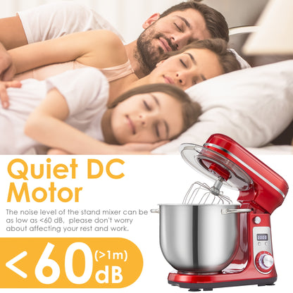 Keukenmixer – Keukenmachine – Keukenrobot – Mixer – Standmixer – 6L Mengkom – 1200W DC Stil Motor – 6 Snelheden met LCD Timer