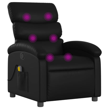 Massagestoel – Relaxfauteuil – Shiatsu Stoel – Massagestoel – Verstelbare Zitplaats – Zwart Kunstleer – 6 Vibratiepunten – Handmatige Rugleuning 135°