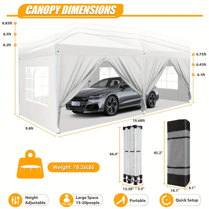 Pop-up Tent – Partytent – Zonnescherm – Pavillon – Vouwtent – 3,05x3,05 Meter – UV- en Waterbestendig Met Afneembare Zijwanden