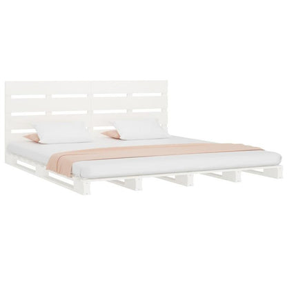 Bedframe – Ledikant – Slaapkamerset – Houten Bed – Grenen Bed – Massief Grenenhout – Wit – 180x200 cm – Stevig & Duurzaam