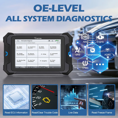 VDIAGTOOL VD80BT Wireless Car Diagnostic Tools, Bidirectional Scan Scanner WIFI Scanner with Topology, Automotive Scanner Coding ECU Online Coding CAN FD DOIP FCA, with 38+ special diagnostic services, Car Diagnostic Scanner,