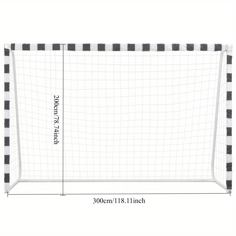 Voetbaldoel – Soccer Goal – Football Net – voetbalgoal – voetbaldoeltje – Metaal – 300x200x90 cm – Weerbestendig – Inclusief Bevestigingshaken