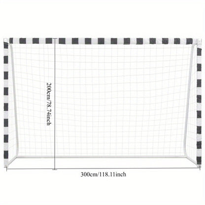 Voetbaldoel – Soccer Goal – Football Net – voetbalgoal – voetbaldoeltje – Metaal – 300x200x90 cm – Weerbestendig – Inclusief Bevestigingshaken